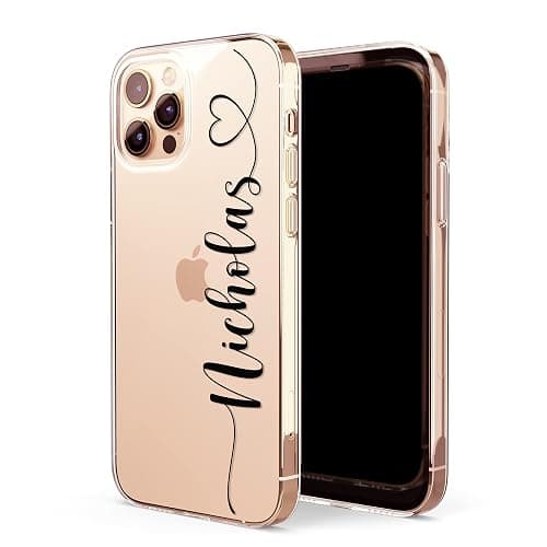 LianaCases Personalized Case for iPhone Air 17 16 15 14 13 12 11 Pro Plus - Cursive Name with Heart Clear Phone Cover thumbnail 5
