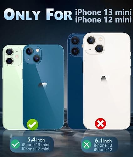 FNTCASE for iPhone 13 Mini Case: iPhone 12 Mini Case Clear Magnetic Phone Cases Compatible with Magsafe Slim Anti Yellowing Military Grade Drop Rugged Protective Transparent Cell Cover (A-Clear) thumbnail 2