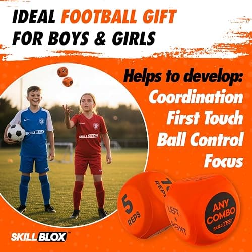 SKILL BLOX Football Keepy Up Training Dice (2 pcs) | Football Gifts for Boys & Girls 9-12 | Training Equipment, Teenage Boy Gifts for 8 9 10 11 12 Year Old | (KEEPY UP DICE) thumbnail 8