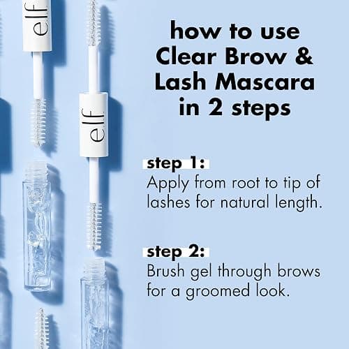 e.l.f. Clear Lash & Brow Mascara Gel, Dual-Sided Flexible Hold, Long-Lasting Clear Formula for Natural-Looking Brows & Defined Lashes thumbnail 2