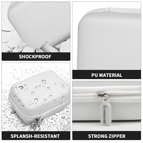 Comecase Carrying & Protective Case for Digital Camera, for CAMKORY/for Kodak Pixpro/for Canon PowerShot ELPH 180/190 / for Sony DSCW800 DSCW830 Cameras for Travel(Bag Only)- White thumbnail 3