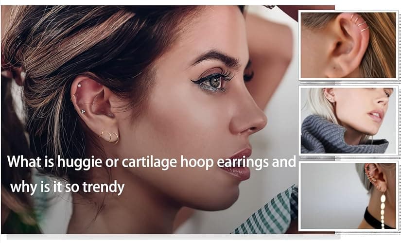Unisex Dainty Tiny 18k Real Gold Plating Cartilage Huggie Hoop Earrings, 16G Surgical Steel Small Endless Hinged Hoops Earring for Earlobe Cartilage Helix Rook Daith Conch Nose Lip Body Piercing Jewelry thumbnail 3