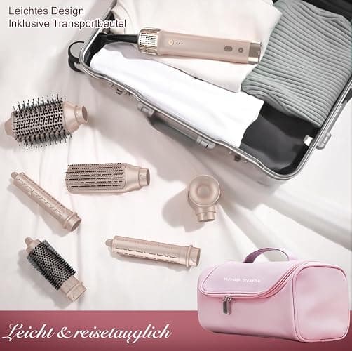Mythsight StyleVibe Airstyler 6-in-1 mit Reisetasche, High Speed Ionen Föhn & Multifunktionaler Hairstyler, Auto-Wrap Lockenstab automatisch, Keine Hitzeschäden Warmluftbürste, Styling, Volumisieren thumbnail 9