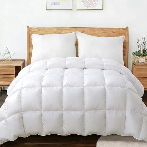 All Season Queen Size Comforter -Soft Quilted Down Alternative Breathable Duvet Insert with Corner Tabs - Luxury Hotel Collection-Reversible Fluffy Washable(88 by 88 inches,White) thumbnail 4