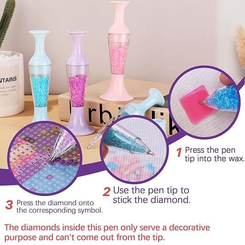 3 PCS Diamond Art Pens, Flower Pot-Shaped Drill Pen Tools and Accessories | Diamond Painting Pen Tools with Metal Tips for Nail Art, Phone Cases and DIY Crafts. thumbnail 6