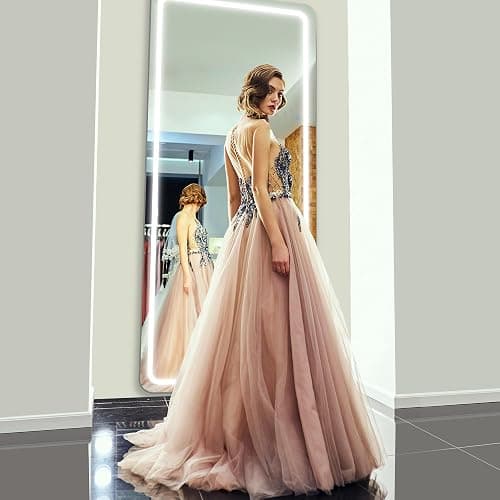 Antok LED Full Length Mirror with Light, 71"x28" Lighted Full Body Mirror with Stand, Dimmable & 3 Color Lighting Standing/Leaning/Wall Mounted Vanity Mirror for Bedroom Cloakroom Livingroom(Rect) thumbnail 8