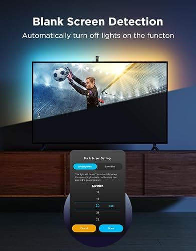 Govee TV Backlight 3 Lite with Fish-Eye Correction Function Sync to 55-65 Inch TVs, 11.8ft RGBICW Wi-Fi LED Strip Lights with Camera, 4 Colors in 1 Lamp Bead, Voice and APP Control, Adapter thumbnail 7