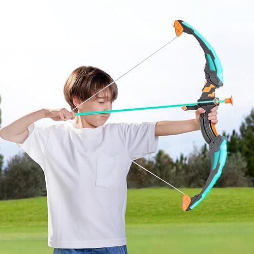 JOYIN Kids Bow and Arrow Set, LED Light Up Archery Toy Set with 9 Suction Cup Arrows, Target & Arrow Case, Indoor and Outdoor Hunting Play Gift Toys for Kids, Boys & Girls Ages 6-12 thumbnail 2