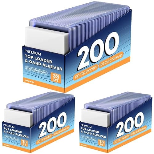 600 Card Sleeves Top Loaders for Cards, 3" x 4" Hard Plastic Toploaders | Baseball Card Protectors, Trading Card Holder for Football Sports Cards (300 Toploaders + 300 Penny Sleeves) - Image 1