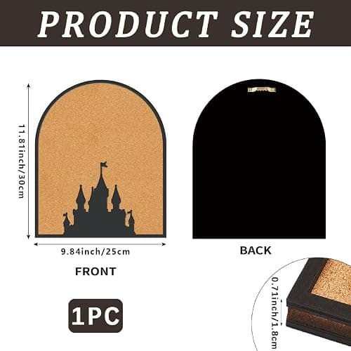 CRASPIRE Castle Pin Cork Board 11.8x9.8In Wall Mounted Framed Bulletin Display Badge Wooden Saddle Brown Memory Memo Brooch Lapel Pin Holder Storage for Home Office School Classroom Wedding Decoration thumbnail 3