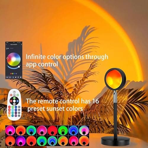 Spacenight Sunset Lamp Projector Multi-Color Multi-Mode, Dimmable, Timing, Music Rhythm, Sunset Background Wonderful Visual Impact, USB Plug and Play (Remote & APP) thumbnail 3