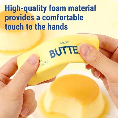 2pcs Slow Rising Dumpling Squishy Butter Squeeze Toys Pack, Soft and Stretchy Sensory Fidget Toys for Anxiety and Stress Relief, Party Favors (Yellow) thumbnail 7