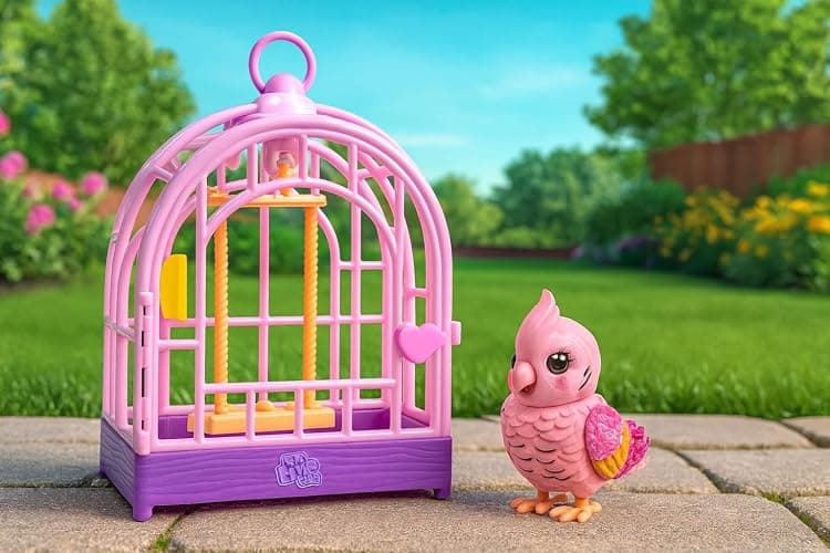 Little Live Pets My Really Real Talking Bird Toy & Cage - Rosie, Interactive Voice Repeating Toy, 20+ Sounds & Reactions, Talking Toys for Kids 5-7 thumbnail 2