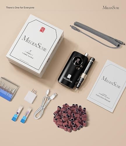 MelodySusie Advanced Clip-On High-Efficiency Cordless Nail Drill with Lightweight Handpiece, SM200F 35000RPM E-File with Long Battery Life for All Manicure Shaping & Gel Removal for Home & Salon Use thumbnail 7