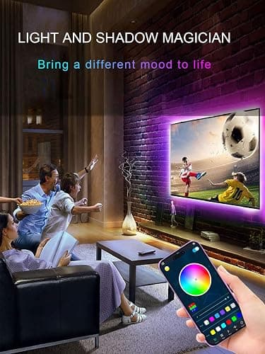 KANTUTOE LED Lights for TV, 16.4ft LED Lights for 45-75 Inch TVs, RGB TV Backlight Behind, Music Sync Bluetooth APP & Remote Control Strip Lights USB Powered for Bedroom, Gaming, Home Décor thumbnail 6