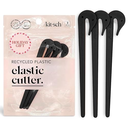 Kitsch Hair Tie Cutter – Easy To Use, Pain Free Rubber Band Cutter for Hair Kids, Baby & Toddler Girls | Ideal Gifts for Women – Black, 3pc Set - Image 1