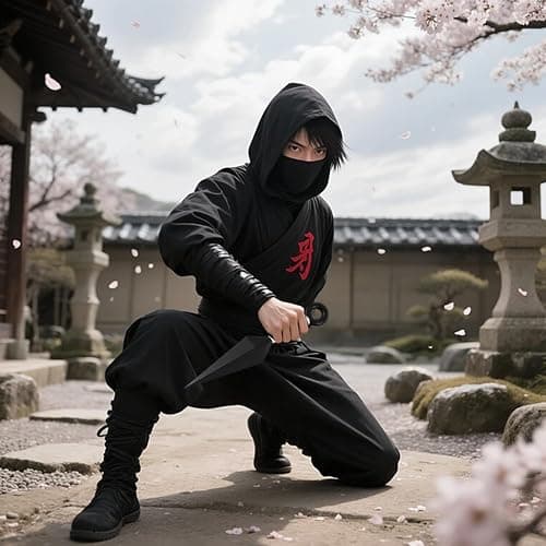 OOHGLITZ 11-Piece Anime Ninja Cosplay Kit, Ninja Kunai (10.2"+5.1"), Shuriken Ninja Stars (3.5") Set with Pouch for Anime Fans, Ninja& Martial Arts Props Black thumbnail 7