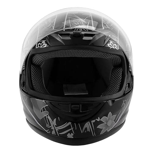 XFMT DOT Adult Motorcycle Flip Up Full Face Helmet Street Dirt Bike ATV Helmets (Black Pink Butterfly, Medium) thumbnail 8