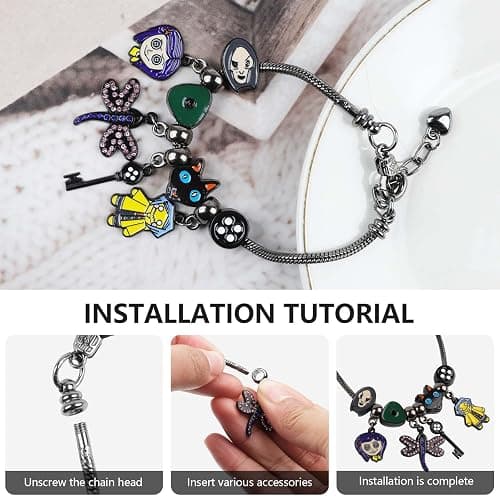 woxafo Coraline Bracelet Coraline Charm Accessories for Women Men, Coraline Jewelry for Halloween Costume Cosplay Movie Props Dress Up thumbnail 6