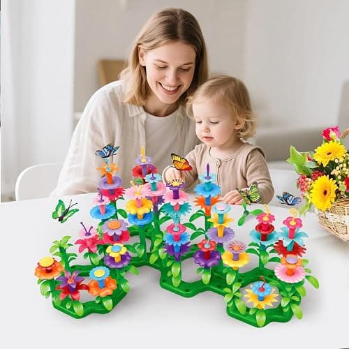 SpringFlower Toys for Girls 3 4 5 6 7 Years Old, Flower Garden Building Kit with Storage case,Educational STEM Toy and Preschool Garden Play Set for Toddlers, for Kids,148pcs thumbnail 7