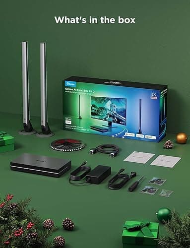 Govee HDMI 2.1 Sync Box Kit 2, Includes AI Sync Box, Light Bars, and Monitor Backlight, Supports 8K@60Hz, 4K@144Hz, VRR and ALLM, Works with Matter and Alexa, RGBIC Light Strip for 27-34 inch Monitor thumbnail 9
