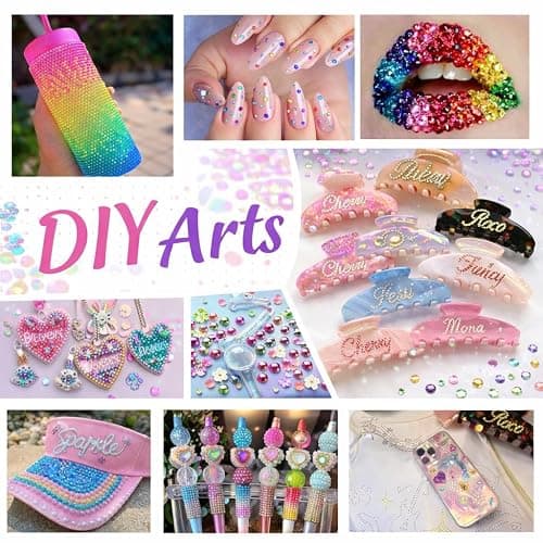 40000Pcs 40 Colors Jelly Rhinestones for Bedazzling,Mix Colors Bedazzling Kit with Rhinestones,3MM SS10 Colorful Resin Flatback Gems with B7000 Jewelry Glue for Crafting, Nail Art, Shoes, Books thumbnail 3