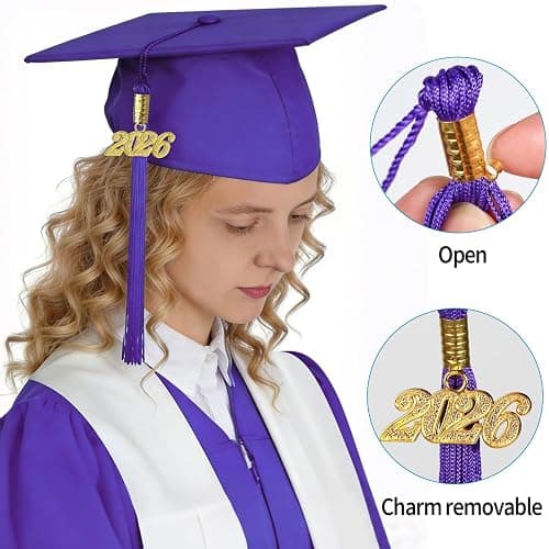 multiwins Graduation Cap, White Stole & Graduation Card Set - Adjustable Cap with 2026 Tassel for High School & Bachelor thumbnail 9