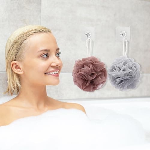 Tbestmax 4 Pack Mesh Pouf Bath Sponge - Mesh Loofah Body Exfoliating Shower Ball Shower Sponge thumbnail 6