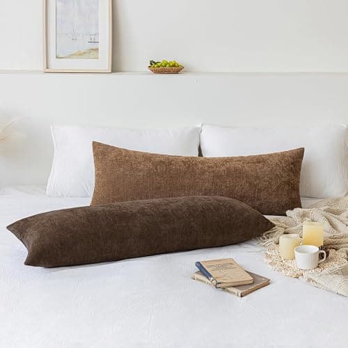 LIGICKY Lumbar Pillow Covers 14x36 Inch, Soft Textured Chenille Long Body Decorative Throw Pillow Cover Farmhouse Pillow Case for Couch Bedroom Sofa Cushion Decor, Dark Brown (Cover ONLY, Pack of 1) thumbnail 3