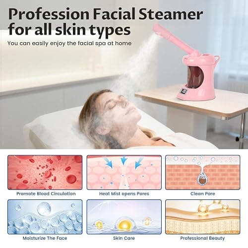 LKT COBTAC 2 in 1 Hair Steamer, Hair Facial Steamer | 300ml water tank,with timing function,suitable for all hair types,for personal home use thumbnail 6