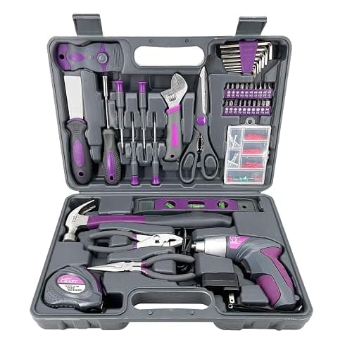 Werktough 44PCS 4V Cordless Screwdriver Tool Kit Set Pink Color Tools Lady Tools Kit Home Repair Set Toolbox Hand Tool Kit Storage Case Gift Set LADYCRAFT thumbnail 6