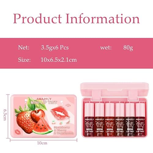 6 Colors Lip Tint Stain Set, Watery Lip Stain Mini Liquid Matte Lipstick, Multi-use Lip Cheek Tint, Moisturizing Plump Lip Gloss, Lightweight Non-Sticky, Long Lasting, Vivid Lip Care Makeup (6 Colors) thumbnail 9