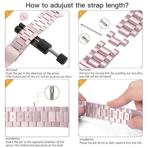 Lenrao Thin Stainless Steel Bands Compatible with Apple Watch 38mm 40mm 41mm 42mm 44mm 45mm 46mm for Women, Metal Straps for iWatch Series 11 10 9 8 7 6 5 4 3 2 1 SE thumbnail 5