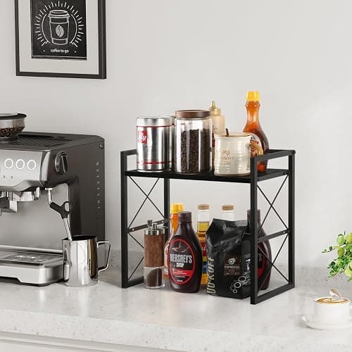 YINMIT Desktop Shelf Organizer, 2 Tier Office Shelves, Wood Desk Organizer Storage Rack and Freestanding Display Shelf for Office, Dormitory, Home(Black) thumbnail 6