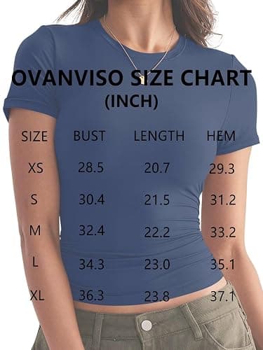 Womens Double Lined Tops Crewneck Short Sleeve Tees Basic Slim Fit T Shirts Y2K Summer Clothes 2025 thumbnail 6