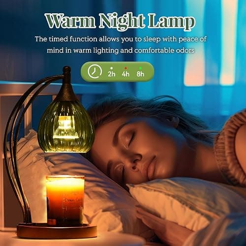 Candle Warmer Lamp, Electric Candle Warmer with Timer Dimmer - for Scented Jar Candles - Melter Lamp for Housewarming Gifts New Home Decor thumbnail 4