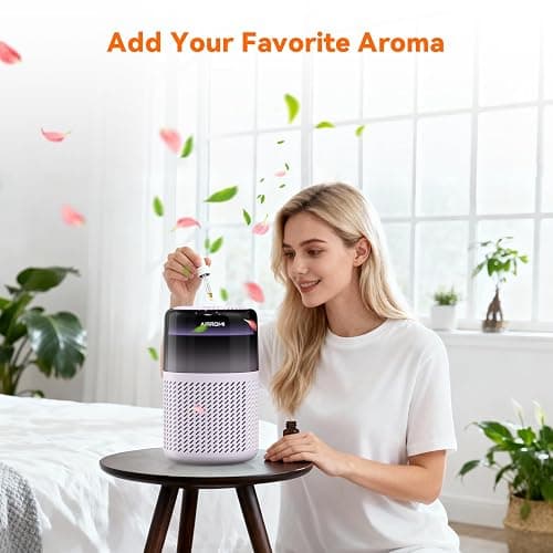 AIRROMI HEPA Air Purifier for Bedroom&Home,Pet Air Purifier for Home Pets,Removes Pet Odor,Cat Litter Smell,Dust,Smoke&Allergies,Quiet Room Air Purifier with Scents,360°Air Cleaner,A2005 Purple thumbnail 7