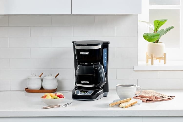 BLACK+DECKER 12-Cup Digital Coffee Maker, Programmable, Washable Basket Filter, Sneak-A-Cup, Auto Brew, Water Window, Keep Hot Plate, Black thumbnail 10