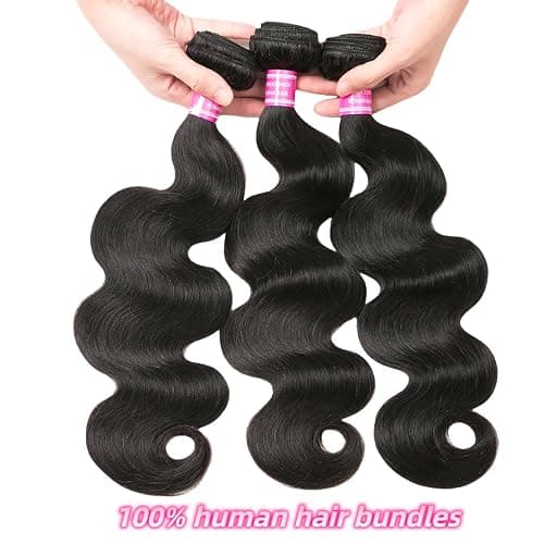 Body Wave Bundles Human Hair 12A Human Hair Bundles 18 20 22 IN 100% Unprocessed Brazilian Virgin Hair 3 Bundles Double Weft Hair Extensions Real Human Hair Natural Black For Woman 18 20 22 IN thumbnail 3