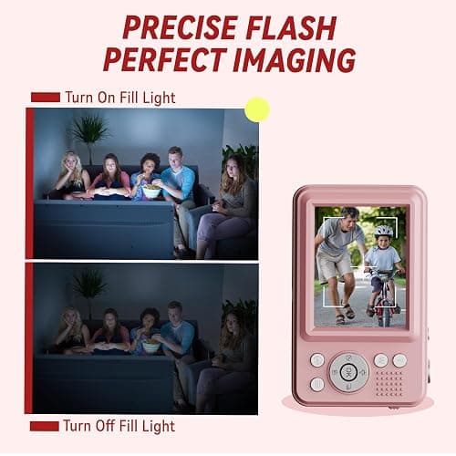 Digital Cameras FHD Camera for Kid Boys Girls Compact Digital Point and Shoot Camera with 16X Zoom 32GB Card Kids Camera for Kids thumbnail 6
