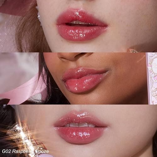 Flower Knows Violet Strawberry Rococo Glowy Lip Gloss 3-Piece Set,G01+G02+G03 with Canvas Tote Bag & Hair Clip,Moisturizing Lip Oil,Hydrating Lip Plumper Makeup for Girls & Women thumbnail 4
