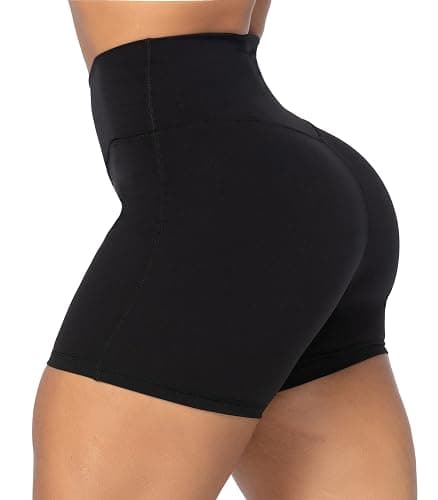 Sunzel Crossover Biker Shorts for Women, No Front Seam V High Waist Yoga Workout Gym Shorts with Tummy Control thumbnail 3