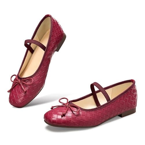 StillFancxy Ballet Flats with Bow Square Toe Ballerina Flats Slip on Bowknot Flat Shoes for Women Dressy Comfortable thumbnail 6