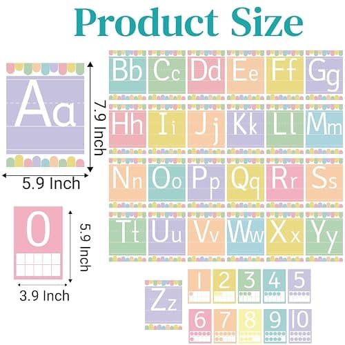 Stamiratiy 37 Pcs Pastel ABC Alphabet for Classroom Wall ABC Posters and 0-10 Number Cards Pastel Bulletin Board Letters Number Line for Classroom (Pastel ABC) thumbnail 3