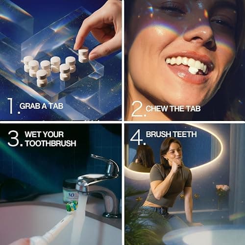 NOBS (No Bad Stuff) Toothpaste Tablets - Nano Hydroxyapatite, Fluoride & Plastic Free, Eco & Travel Friendly - Remineralize with NHA (3 Month) thumbnail 2
