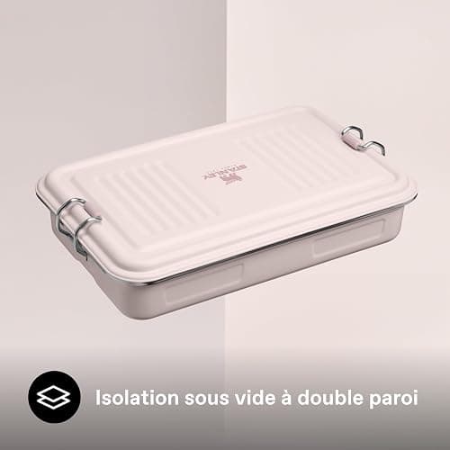 STANLEY 1913 The Useful Classic Box 1.2 L - Lavable au lave-vaisselle - Boîte à lunch en acier inoxydable - Boîte à sandwich empilable - Sans BPA - Fermeture sécurisée - Rose Quartz thumbnail 5