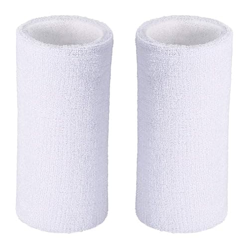 WILLBOND 6 Inch Wrist Sweat Bands for Men Women Tennis Elastic Athletic Long Sweatband Wrist Absorbent for Basketball Tennis Running Outdoor Activity thumbnail 2