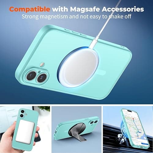zapica Magnetic for iPhone 17 Case, Upgraded [Camera Control Button] [Full Camera Protection] [with 1 Screen Protector] Translucent Matte Shockproof Protective Phone Cover, Aqua Green thumbnail 3