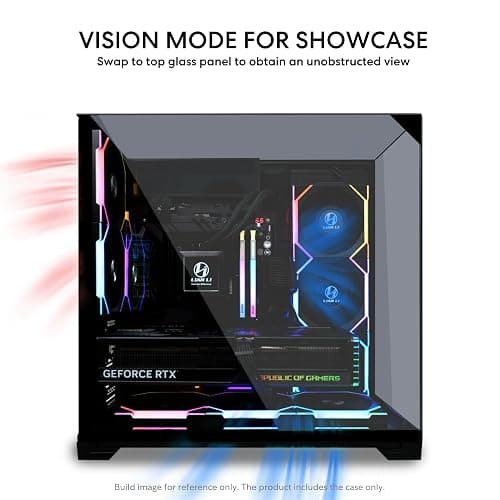 Lian Li O11 Vision Compact Black-Steel-Tempered Glass ATX Mid Tower Computer Case-Back Connect Support-O11VPX thumbnail 5