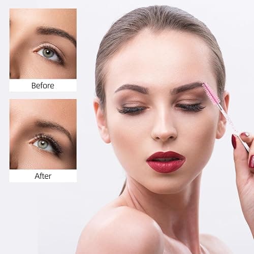 Tbestmax 200 Disposable Mascara Wands Spoolies Eyelash Brush，Eye Lash Eyebrow Extension Applicator Pink Black thumbnail 6